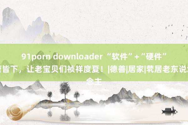 91porn downloader “软件”+“硬件”双管皆下，让老宝贝们祯祥度夏！|德善|居家|茕居老东说念主