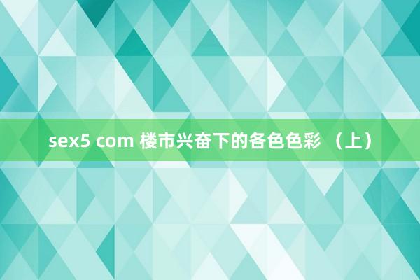 sex5 com 楼市兴奋下的各色色彩 （上）